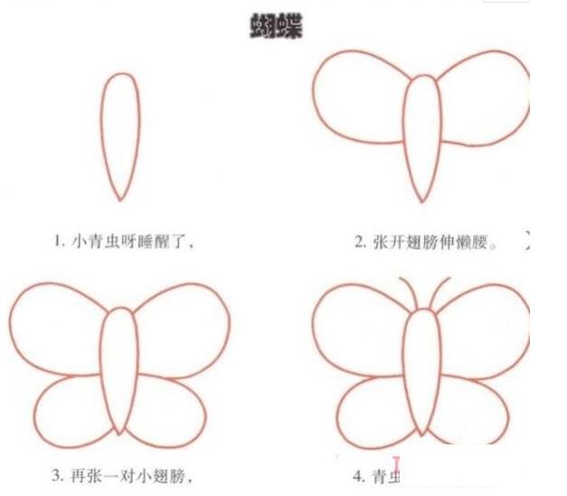 简单蝴蝶的画法步骤 蝴蝶简笔画图片教程
