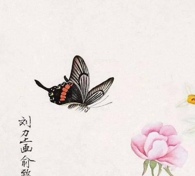 俞致贞、刘力上画蝴蝶